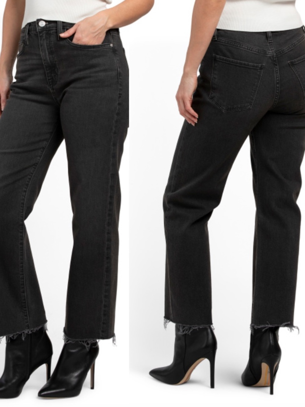 Joe's Jeans Black Flare with Raw-Fray Hem